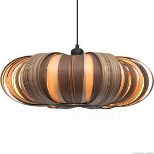 Mayom design hanglamp in 3 houtsoorten zebrano walnut en tulipwood